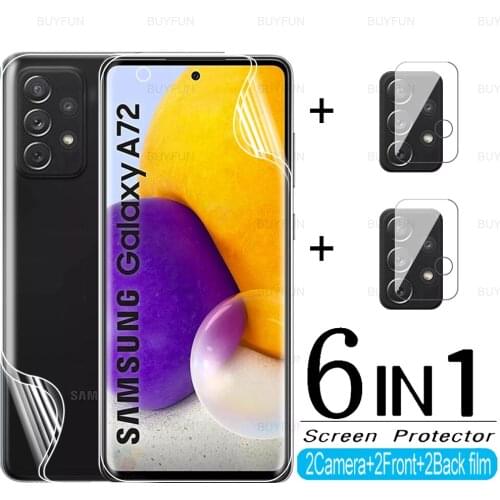 6in1 Hydrogel Film For Samsung A72 A 72 HD Film For samsung galaxy A 72 32 42 52 4G 5G A02S A21S A12 A21 A02 Camera Protector