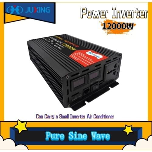 JUXING 12000W Pure Sine Wave Power Inverter DC12V to AC230V Converter Use for Air Conditioner, Refrigerator,Microwave, Drill