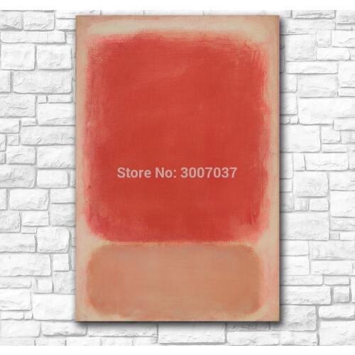 100%Hand Painted Red and Pink by Mark Rothko Classical Oil Painting for Living Room Modern Pictures No Frame shipped by DHL