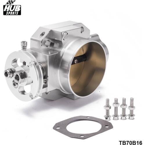 High Flow Aluminum Intake Manifold 70mm Throttle Body Silver For Honda Civic Acura Integra B16 B18 EK EG HU-TB70B16