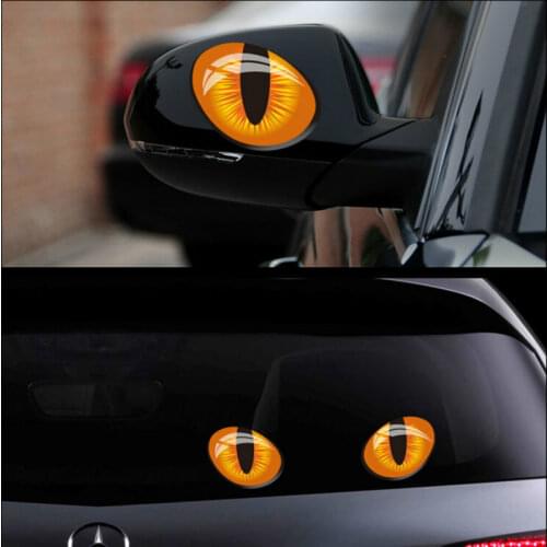 Beautiful Cute Simulation Cat Eyes KKs Car Head Engine Cover Windows Decoration Pvc 2pcs 12cm X 10cm