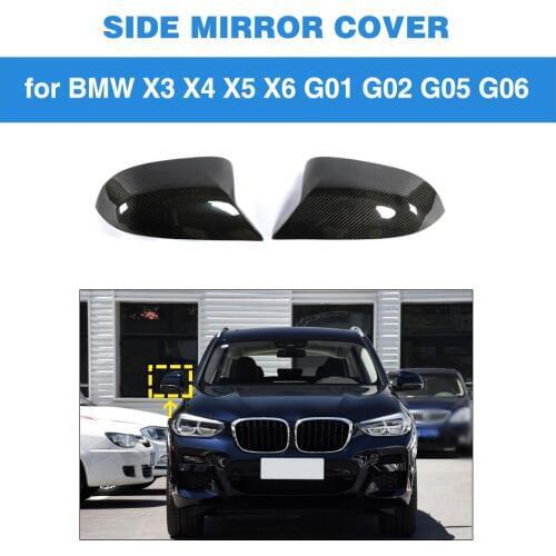 Carbon Fiber Car Side Rear View Mirror Caps Cover for BMW X3 G01 X4 G02 X5 G05 X6 G06 2019 2020