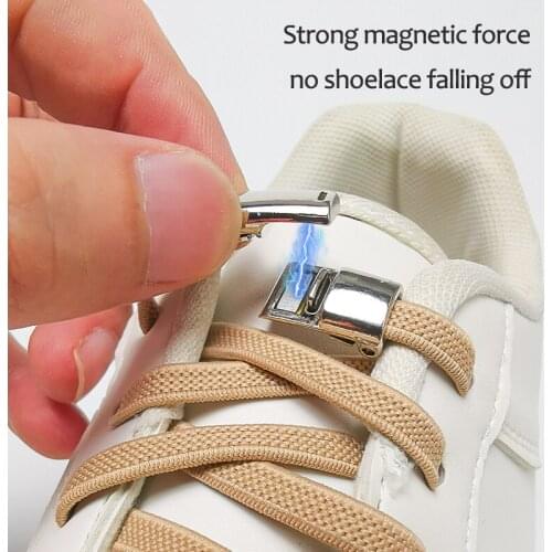 1Pair Magnetic Shoelaces Elastic Locking ShoeLace Creative Quick No Tie Shoe laces Kids Adult Unisex Sneakers Shoe Laces