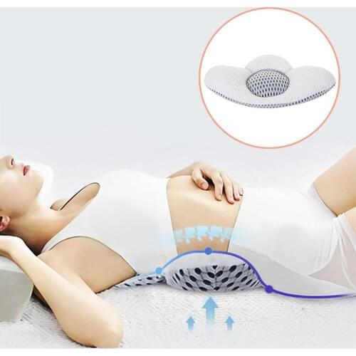 3D Electric Heating Massage Comfort Lumbar Support Pillow Sleep Cushion Waist Pad Relaxing Spine Sleeping Lower Back Cushion