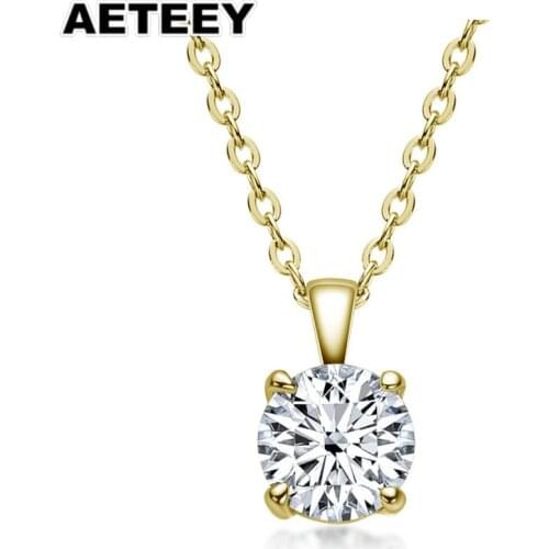 Real 1 Carat D Color Moissanite Pendant Necklaces For Women Top Quality 100% 925 Sterling Silver Sparkling Party Jewelry JE--13