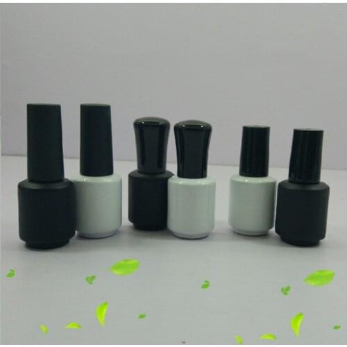Wholesale 8ML Empty Nail Gel Bottles Black Nail Polish Gel bottles Round Nail Glass Gule Bottles Beauty Nail Oil Packing Bottles