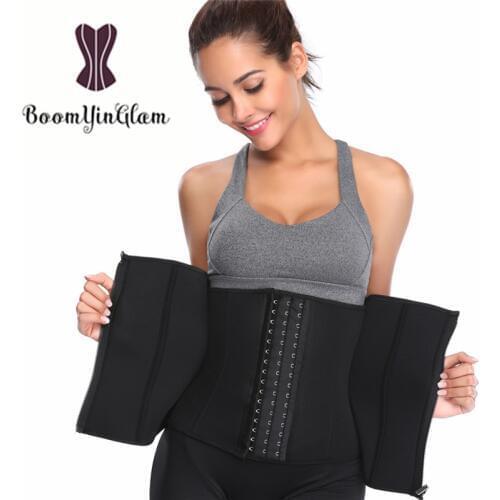 6 Steel Boned Zip Up Waist Trainer Slimming Tummy Belt Modeling Strap Waist Cinchers Body Shaper Neoprene Corset 611