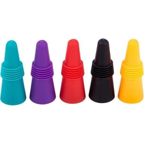 Kitchen Bar Tools-Candy-Colored Corks Wine Stoppers Wine Stoppers Food Grade Silicone Stoppers
