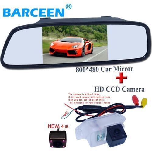 Wire car reversing monitor bring 5" lcd display +4 ir lamp auto car parking camera colorful night vision for Mitsubishi Lancer