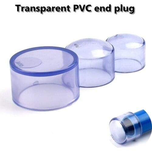 1Pc Size 20/25/32/40/50/63mm UPVC Pipe Transparent End Plug Fish Tank Connector Plastic End Cap Fittings Irrigation System
