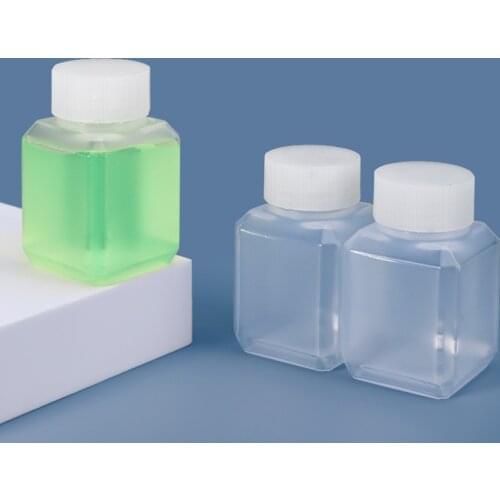 10PCS of 30ML Plastic Bottle Clear Refillable Storage Container for Lotion Liquid Food Grade Square Bottles