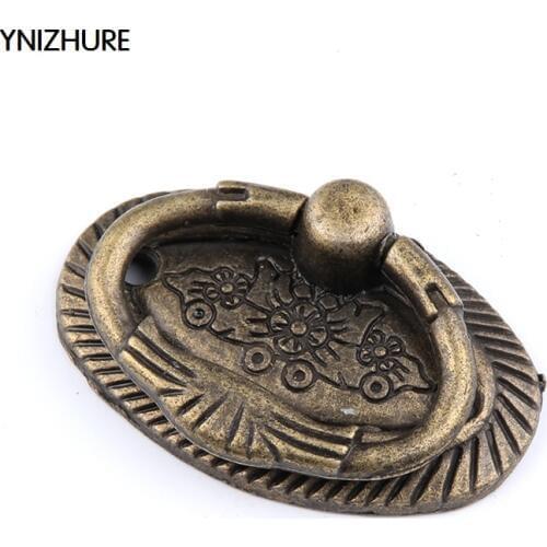 Puxadores 10pcs 47mm New Antique Brass Retro Furniture Cabinet Drawer Dresser Cupboard Knob Pull Ring Handle Diy Best Quality