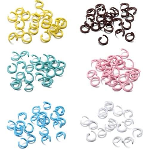 100Pcs/Lot 1.2x8mm Colorful Metal Open Jump Rings Split Ring Connector For DIY Rings Jewelry Making Finding Accessories