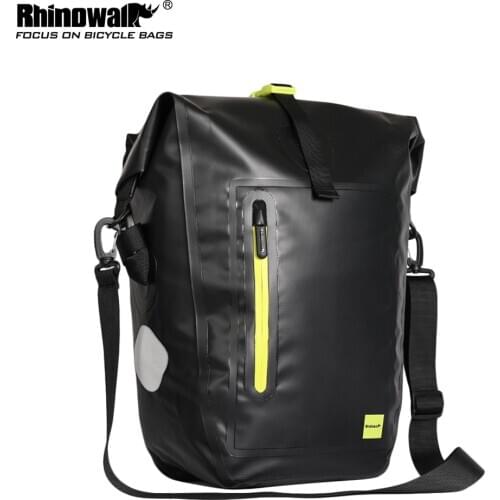 RHINOWALK 25L Waterproof Bike Bag MTB Road Bike Bicycle Rear Rack Pannier Bag Cycling Rear Seat Bag Shoulder Bag Bike Accessory