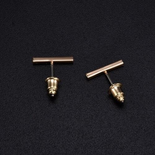 Punk Style Simple T Bar Earrings Stud Earrings Punk Ear Jewelry Rock Gothic Unisex Ear Stud Fine Jewelry