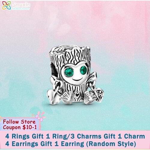 Smuxin 925 Sterling Silver Beads Sweet Tree Monster Charms fit Original Pandora Bracelets for Women Jewelry Girl Gift