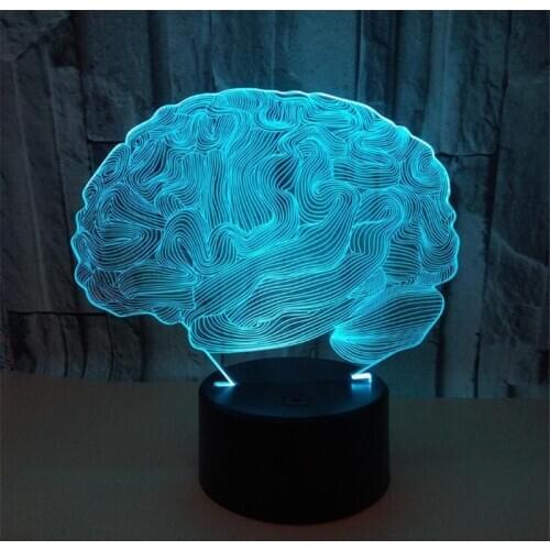 Brain 3D LED Night Light Human Brain RGB Desk Table Lamparas Home Creative Bedside Decor Lamp Boy Kids Gift Bedroom Decoration