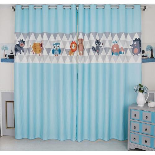 Custom Made 2x Grommet Window Draperies Curtain Nursery Kids Children Room Window Dressing Tulle 200x260cm Lion Owl Lion Cow