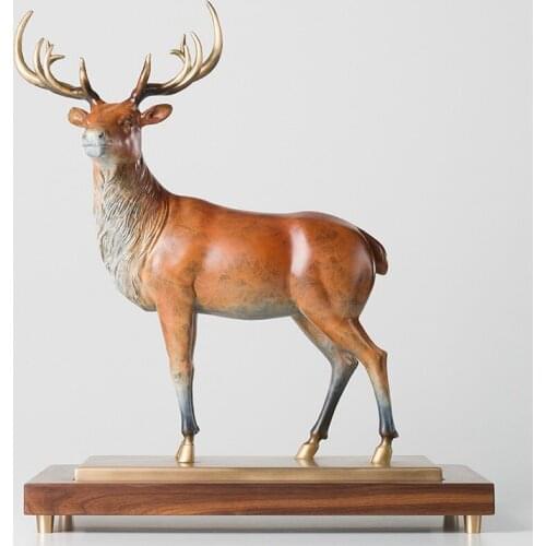 Wapiti elk Moose alce artware Fine brass Home furnishings and gifts collection Gift furnishing articles home accessories