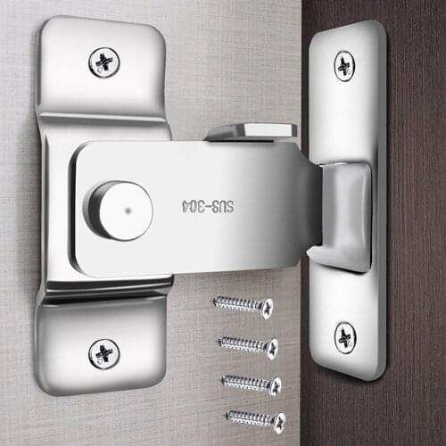 Stainless Steel Hasp Latch Lock 90 Degree Buckle Right Angle Hook Lock Bolts For Sliding Door Security Door Buckle Hardware