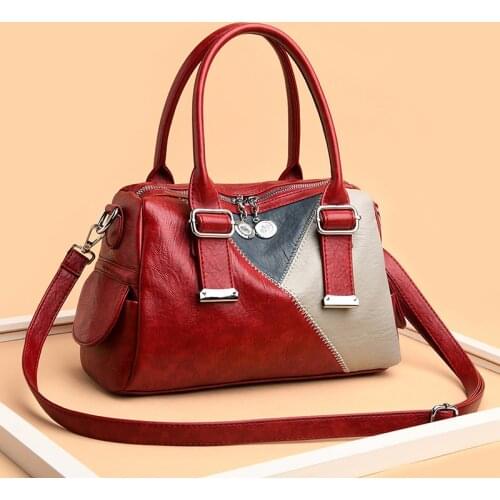 Famous Designer Brand Bags Women Leather Handbags Messenger bag Luxury Contrast Ladies Hand Bags Purse Fashion Shoulder Bags