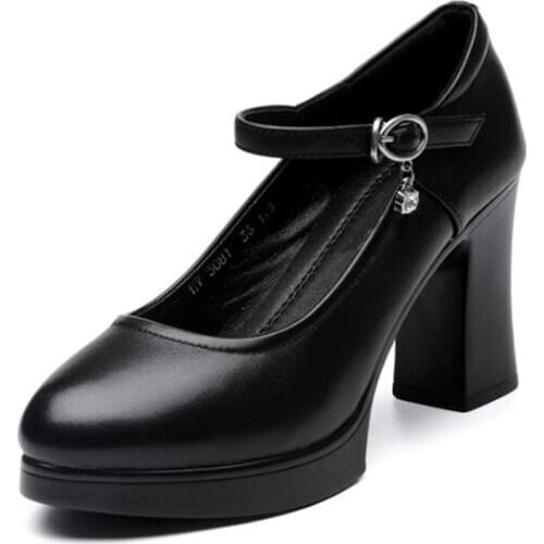 ZXRYXGS Top Cowhide Classic Banquet Wedding Shoes Woman Leather Shoes High Heels 2020 New Fashion Women Shoes Black White Red