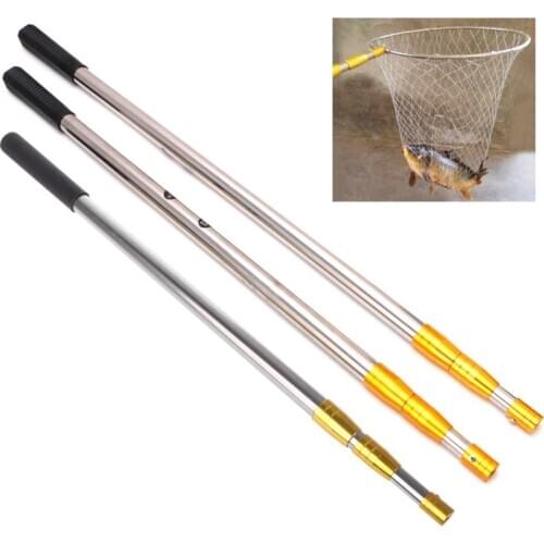 1.5/1.7/1.9m Head Ring Prong Harpoon Spear Rod Fish Dip Net Telescopic Bar Pole