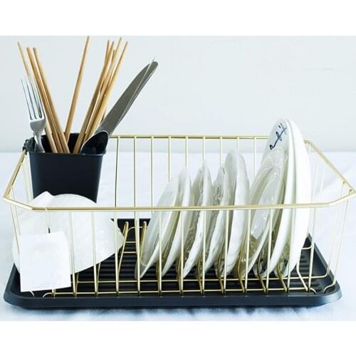 1Pcs Dish Drainer With Drip Tray Storage Box Sink Dish Drying Rack Plate Shelf Knife Fork Container Cutlery Holder
