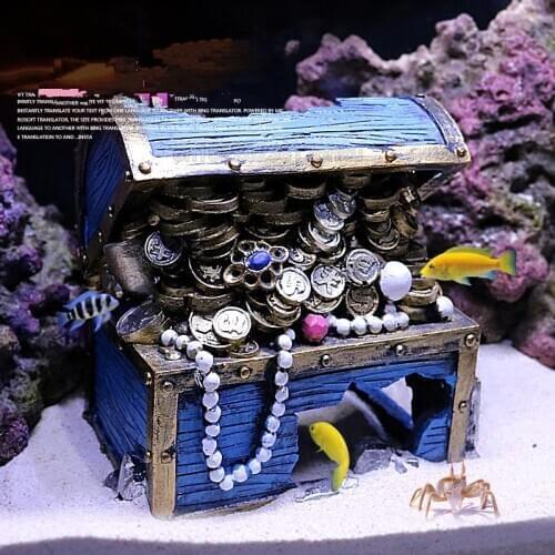 1pcs Resin Jewelry box shape Cave Fish Tank Aquarium Decor Aquarium Ornament Accessories Pet Accessories