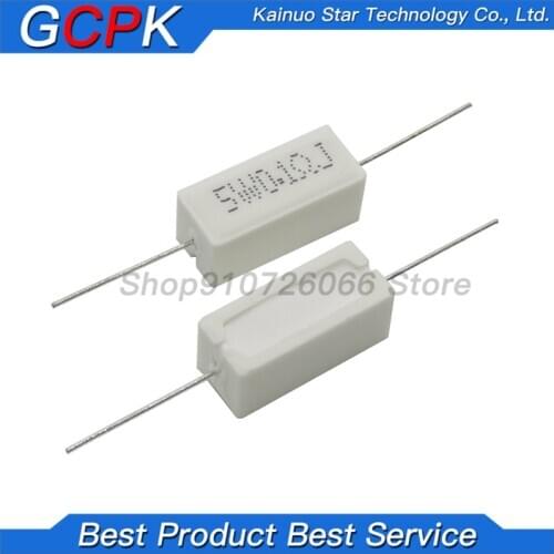 10PCS 5W cemento resistencia 0,1 ~ 10k ohm 5%, 0,22, 0,33, 0,5 1 10 100 1K 10K ohm 0.1R 0.22R 0.33R 0.5R 1R 10R 100R