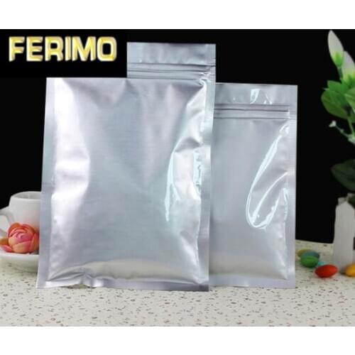 100pcs Flat Bottom Aluminum Foil Ziplock Bag Coffee Beans/Powder Sugar Tea Storage Bag Foil Jam Pouch Wedding Gift Ziplock Bags