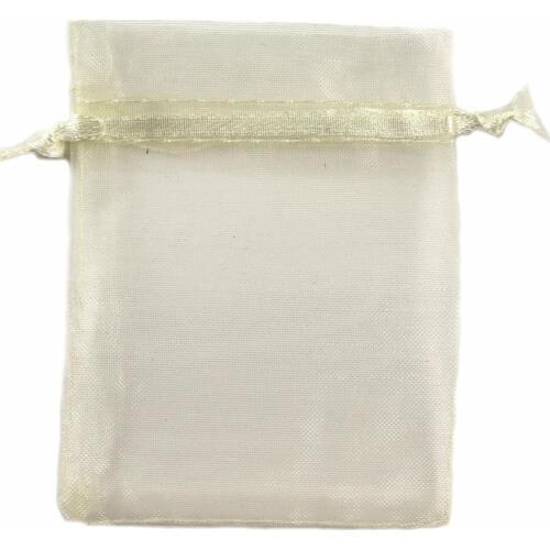 100Pcs Light Yellow Organza Bags Wedding Party Decoration Drawable Packaging Jewelry Candy Packaging Organza Bags & Pouches