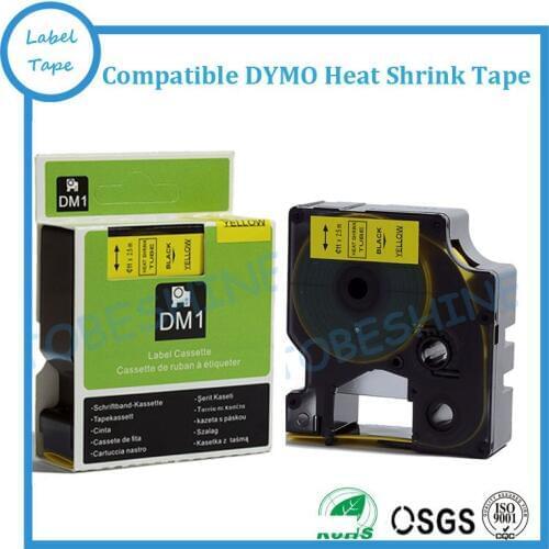 19mm Black on Yellow Dymo Heat Shrink Tube tape compatible DYMO Rhino Printer