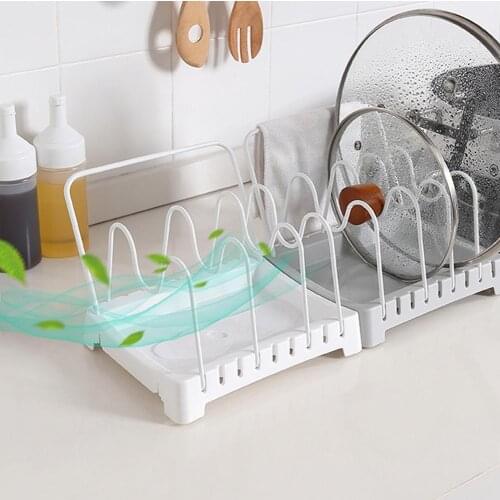 2pcs Steel Wire Pot Lid Rack Kitchen Shelf For Chopping Board Pan Rack