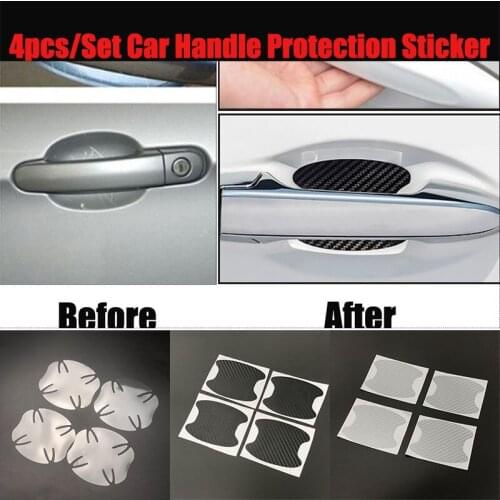 4pcs/lot Car Handle Protection Film Universal Invisible Car Carbon fiber Door Handle Stickers Scratches Resistant Sticker
