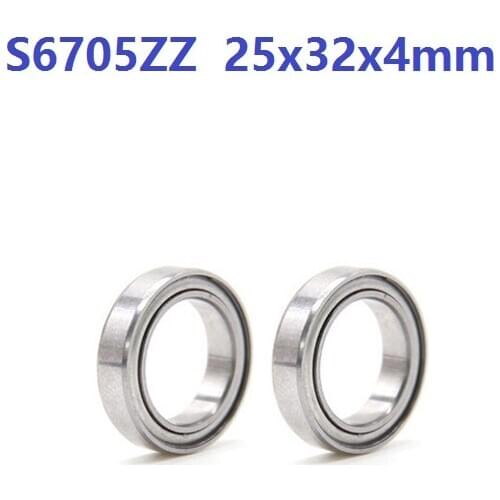 6pcs/lot S6705ZZ S6705 ZZ ABEC-5 Bearing 25*32*4mm Stainless Steel Deep Groove Ball Bearing 25x32x4mm 6705ZZ