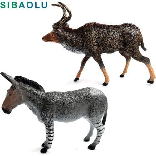 Antelope Zebra donkey figurine Plastic Craft Animal Model home decor miniature fairy garden decoration DIY accessories figure