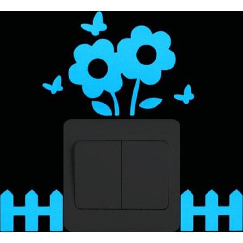 White background pure blue luminous paste carved wall paste switch paste toilet paste fluorescent wall paste