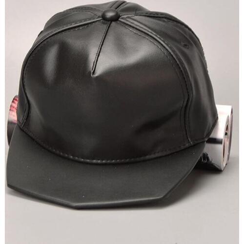 Seioum Hip Hop Hats Men Women Baseball Snapback Caps PU Leather Bone Classic Street Simplicity Cap black