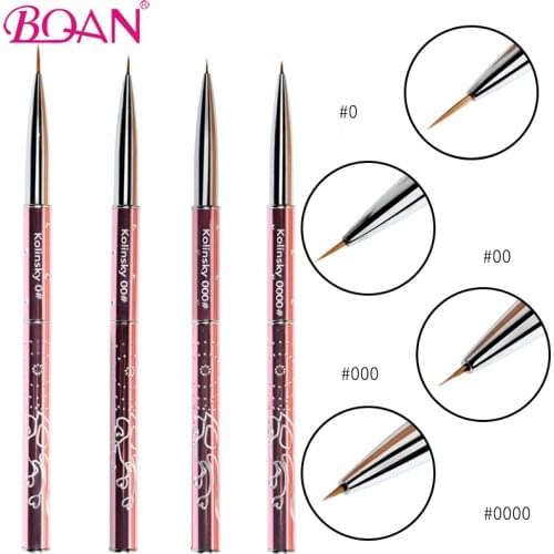 BQAN 10pcs Nail Art Liner Painting Brushes Nails Pure Sable Kolinsky Nail Art Liner Brushes Nail Drawing Brushes Manicure Tool