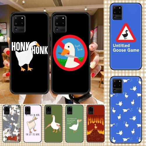 Untitled Goose Game Phone case For Samsung Galaxy Note 4 8 9 10 20 S8 S9 S10 S10E S20 Plus UITRA Ultra black luxury cell cover