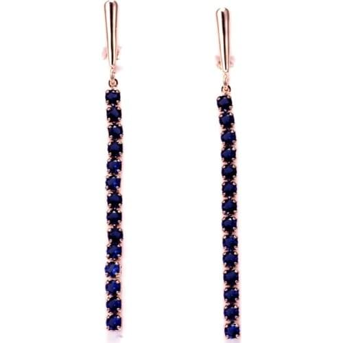 Long Earring 2021 New Fashion Earring Trendy 585 Gold Color Jewelry Luxury Brass Women Earrings Cubic Zircon Drop Earrings