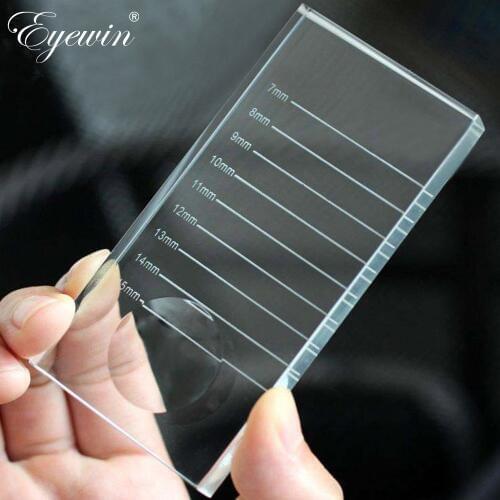 Eyewin 2 in 1 Crystal pad With Scale Clear Transparent eyelashes glue holder Eyelashes Lash Extension Supply Accessory Tool Kit