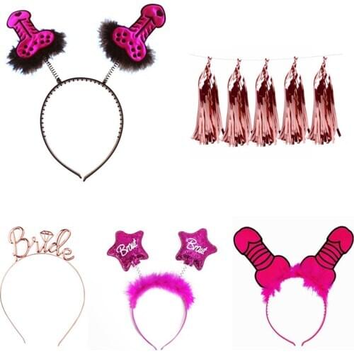 Team Bride Headband Hen Party Supplies Bridesmaid Bridal Shower Head Wear Bachelorette Wedding Party Decoration