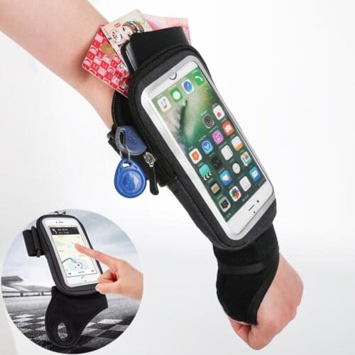 Haissky Wrist Bag Forearm Band Bike Mount Phone Holder Riding Wristband Pouch Bag Sport Running Armband Universal MTB Bikcycle