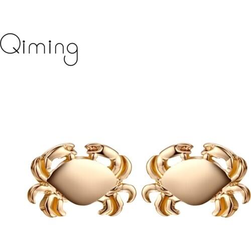 Crab Stud Earrings Sea Animal Lovely Fashion Jewelry Accessories Girls Women Men Cute Ocean Gold Earrings Gift