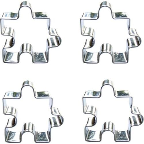 Small Puzzle shape 4 piece biscuit cutting molds, baking tools, cake decorating soft candy tools
