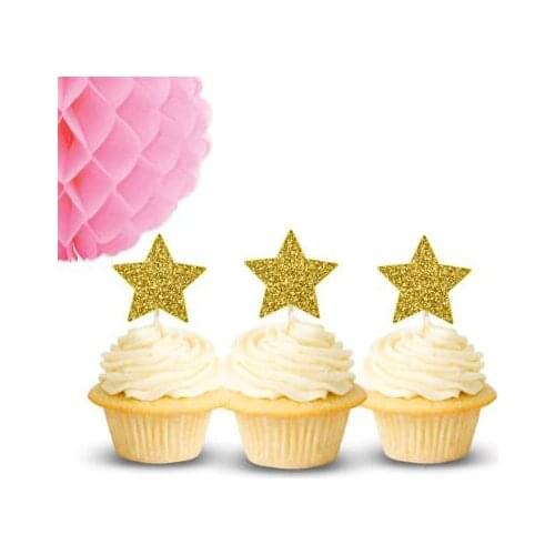 Glitter Twinkle Twinkle Little Star birthday cupcake toppers baptism Christening new year party decoration doughnut toothpicks