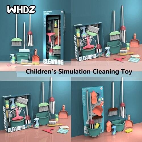 Childrens Mini Cleaning Toy Set Educational Simulation Play House Toy Broom Dustpan Mop Training Cleaning Tool Set for Kids