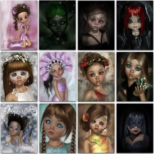 5D DIY Diamond Painting Kit Cartoon Joker girl angel baby Full Square&Round embroidery mosaic Cross stitch Paint home decor art